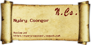 Nyáry Csongor névjegykártya